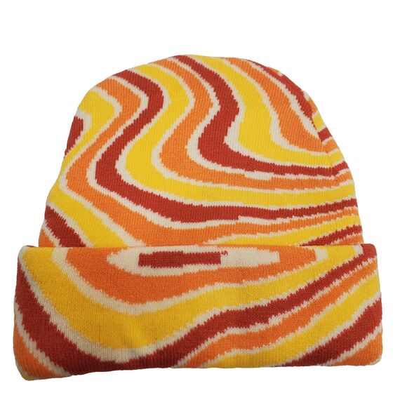 Flan Labs Stripes Beanie Hat Embroidered One Size Fits ALL 100% Cotton Knit NWT - Picture 2 of 7